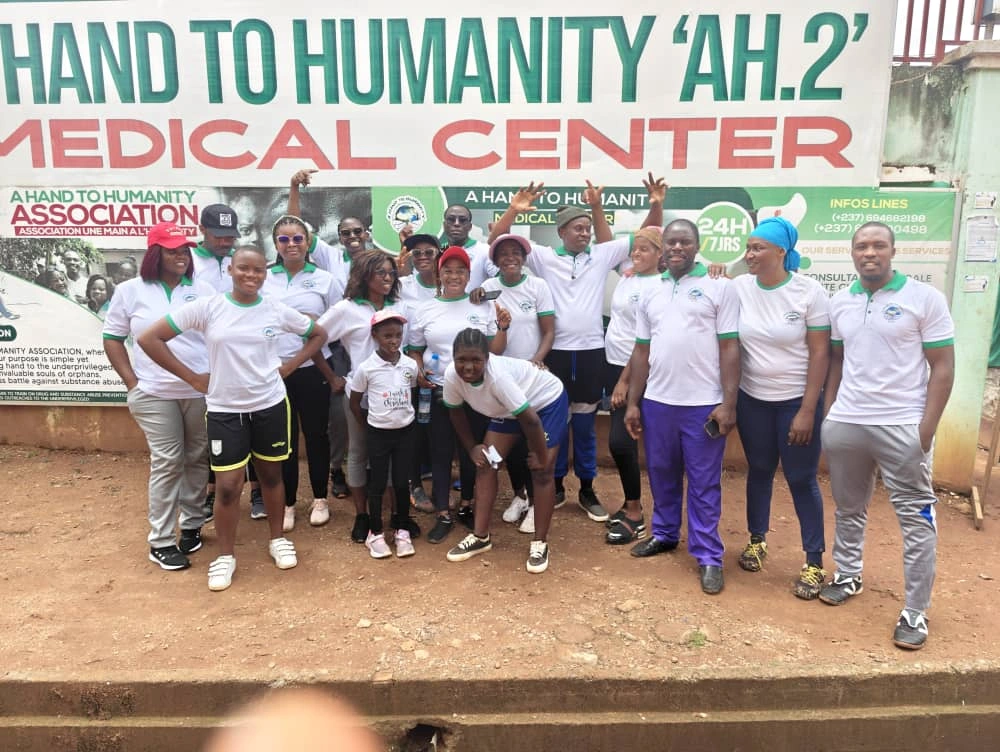 A Hand to Humanity volunteers supporting orphans affected by the drug crisis in Cameroon.