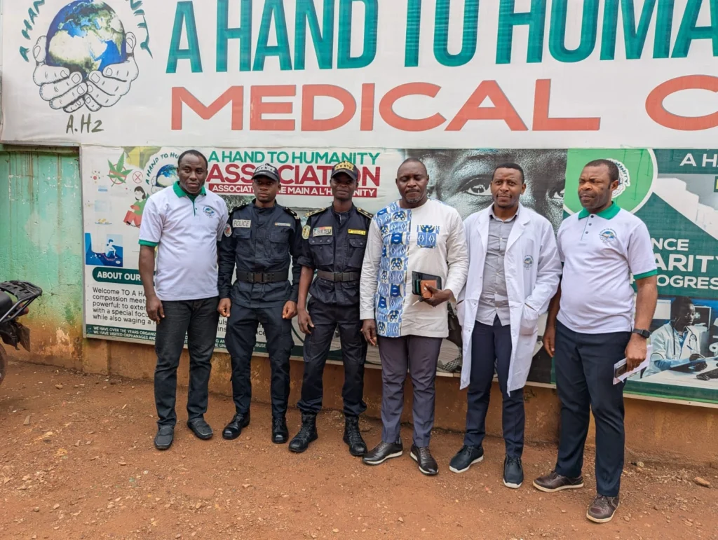 A Hand to Humanity volunteers supporting orphans affected by the drug crisis in Cameroon.