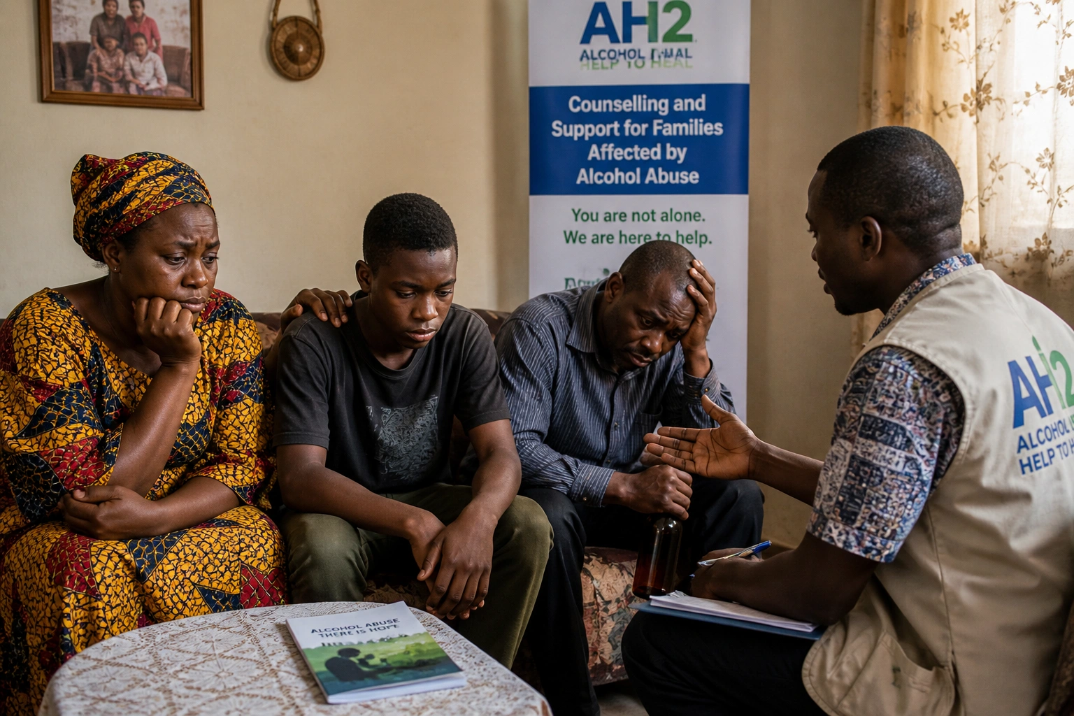 A Cameroonian family affected by alcohol abuse Cameroon family support through AH2 counselling