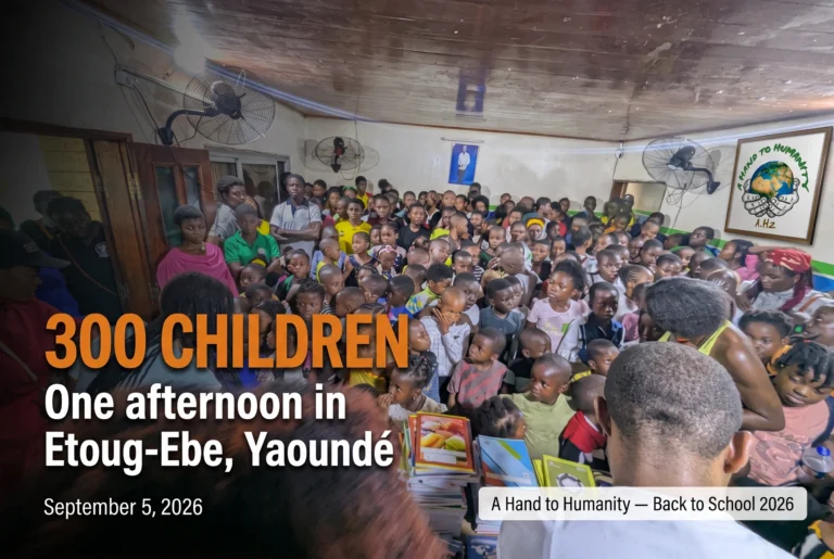 Back to school Cameroon 2026 — 300 children at AH2 medical centre Etoug-Ebe Yaoundé